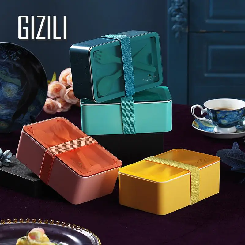 

Microwave Lunch Box Children Student School Office Portable Bento Box with Tableware Food Container Storage Breakfast Box 1000Ml