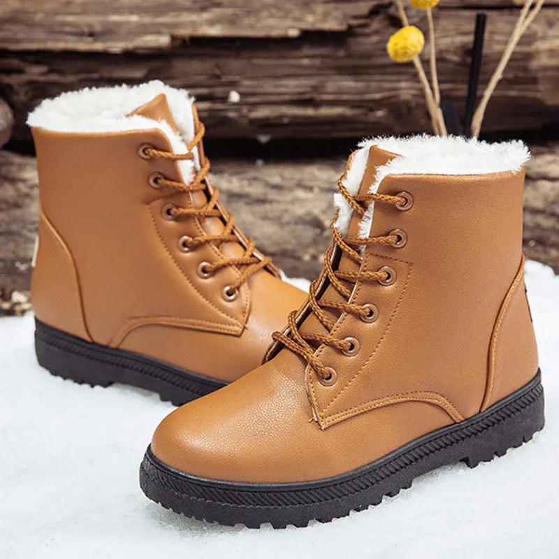 

Black Boots Women Winter Shoes Women's Boot 2021 Classic Style Ankle Boots for Woman Snow Booties Warm Shoes Plus Size 35-44