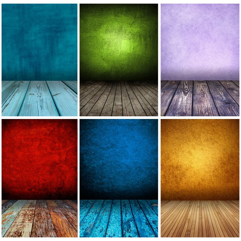 Vintage Gradient Solid Color Photography Backdrops Props Brick Wall
Wooden Floor Baby Portrait Photo Backgrounds 210125MB-38