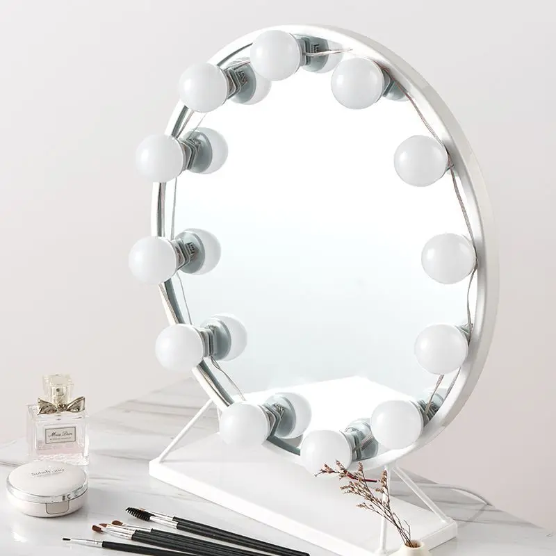 

LED Makeup Light Bulb Tricolor Dimming Live Mirror Light Dressing Mirror Fill Night Light Bulb Usb Charging Makeup Mirror Lamp