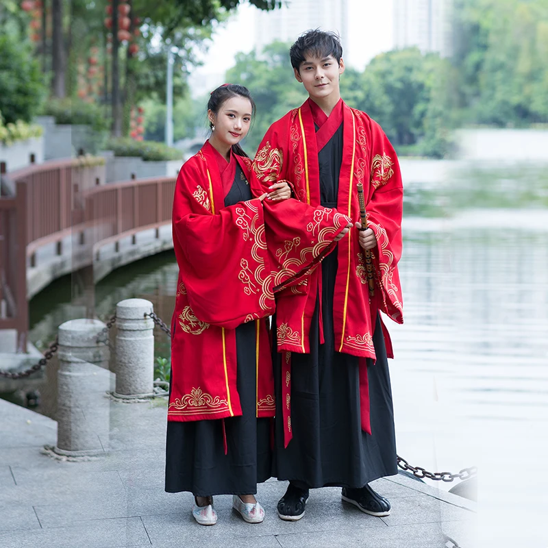 Китайский традиционный ханьфу вышивка с большим рукавом Куртка династии Тан