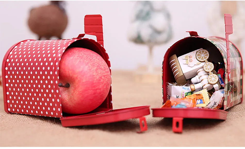 Christmas Decor Candy Gift Tin Box Kids Gift Mailbox Case Christmas Santa Claus Snowman Printed Sealed Jar Packing Boxes