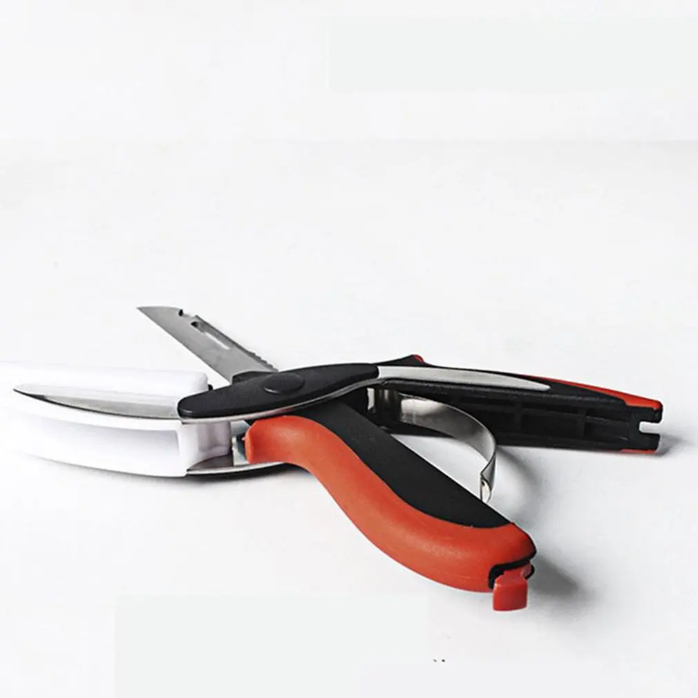 Кухонные многофункциональные практичные ножницы два в одном нож для резки еды