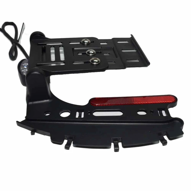 Черный складной светильник для мотоцикла с боковым креплением номерного знака