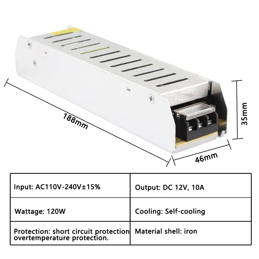 12 V Питание 220 В до 3A 5A 10A 15A 30A светодиодный драйвер переменного тока