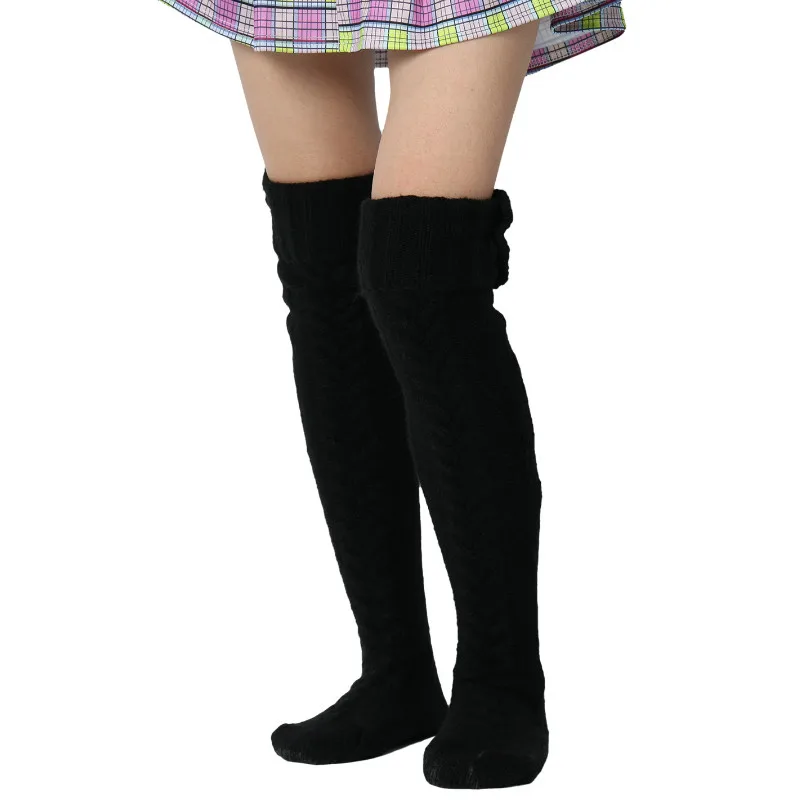 Female Long Knee Sock Women Autumn Winter Knitted Socks Womens Stockings Casual Cotton Thigh High Over Knee High Socks Girls