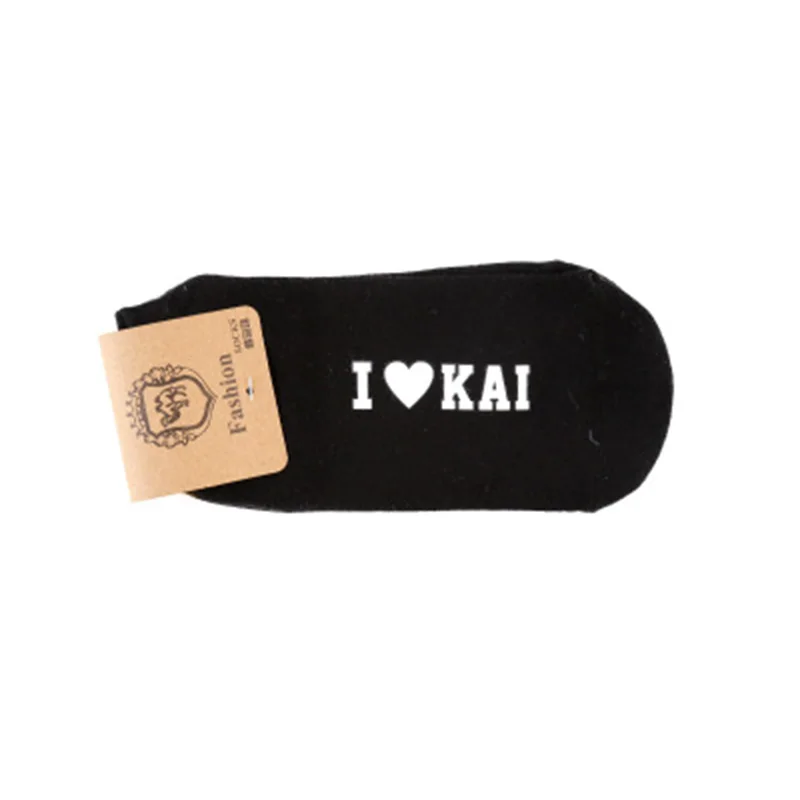 KAI EXO с именами членов группы печати XIUMIN SUHO LAY BAEKHYUN CHEN CHANYEOL D.O. Носки-лодочки короткие носки LJJ197 - Цвет: KAI