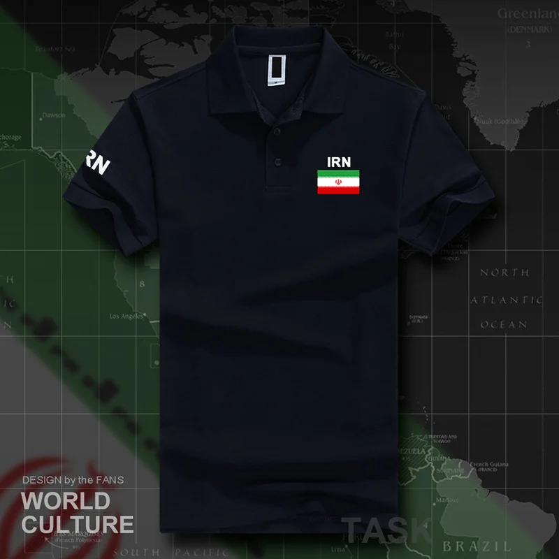 

2021 Iran Islamic polo shirts men short sleeve white brands printed for country cotton nation team flag new fashion IR tops