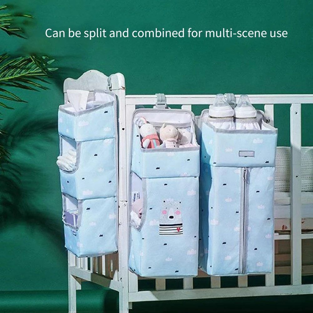 

Polyester Baby Bed Organizer Hanging Bags For Newborn Crib Diaper Storage Bags Baby Care Organizer Infant Bedding Nursing Bags
