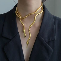 punk soft alloy foldable snake necklaces for women girls hip hop multi layer metal snake animal necklace fashion jewelry gifts