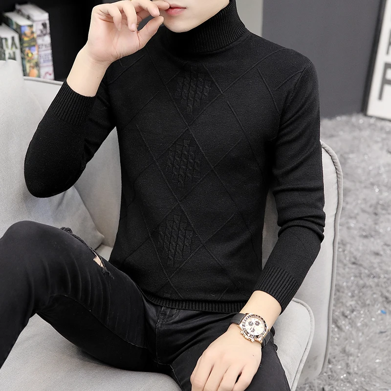 2019 Zongke Thick Turtleneck Men Sweater Turtle Neck Pullover Coat Autumn Winter Man Sweaters Pull Clothes 2XL |