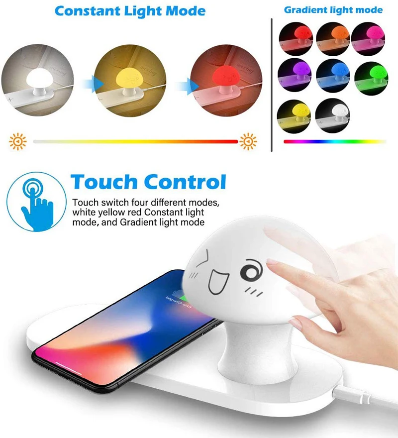 10 Вт/7 5 Вт Быстрое беспроводное зарядное устройство для iPhone 11 Pro XS адаптер ночной