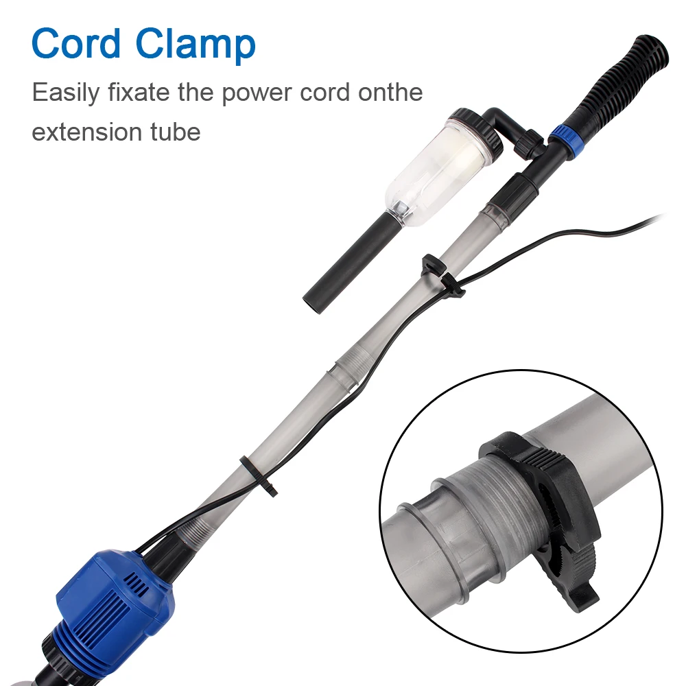 Aquarium Siphon Operated Cleaner Fish Tank Sand Washer Electric Filter Vacuum Gravel Water Changer US Plug |