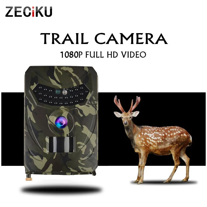 Широкая видеокамера 1080P Цифровая для охоты Водонепроницаемая ловушка тропы с ИК