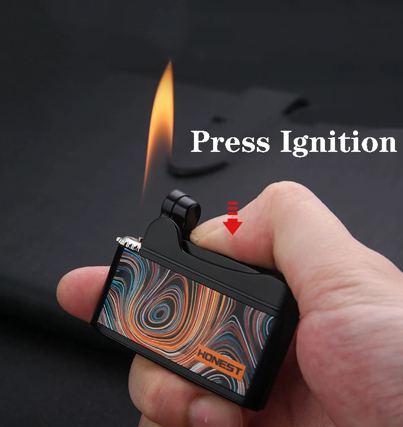 

new butane gas lighter UV color printing metal cigarette lighter one key press ignition