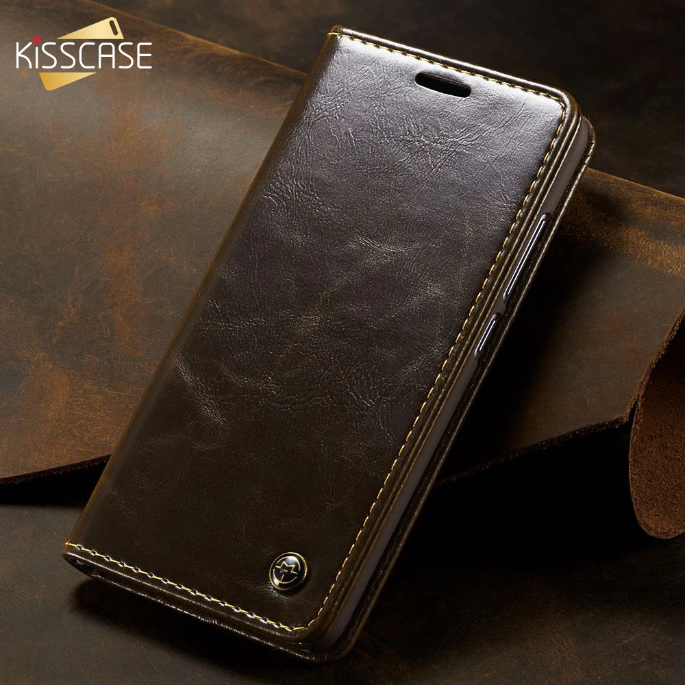 KISSCASE A50 S10 S8 A40 S9 A20 A30 PU Leather Flip Case For Samsung A70 Cover S7 Edge Magnetic Funda Holster on - Кожаный чехол KISSCASE A50 S10 S8 A40 S9 A20 A30 для Samsung A70, с откидной крышкой и магнитным замком
