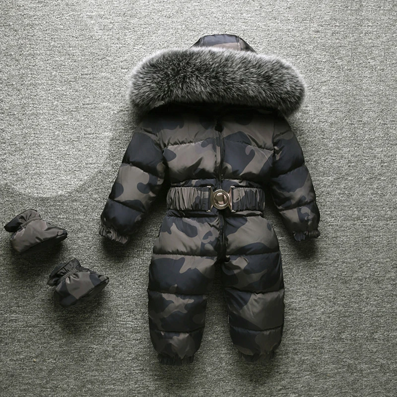 Коллекция 2021 года зимний комбинезон для маленьких мальчиков пуховые детские