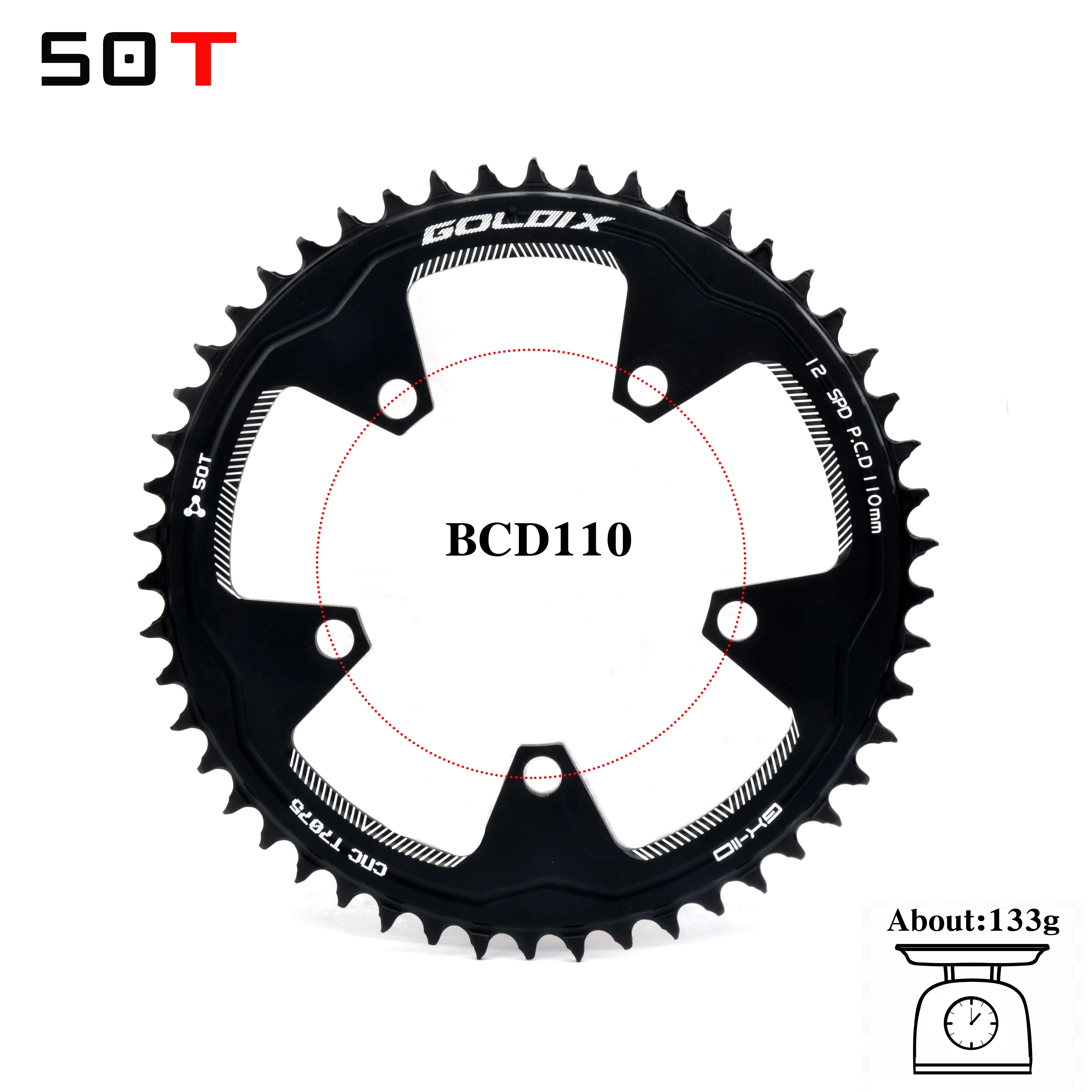 PROWHEEL дорога велосипедная Звездочка 110BCD 130BCD 34/39/50/53 звездочки сталь/алюминиевый