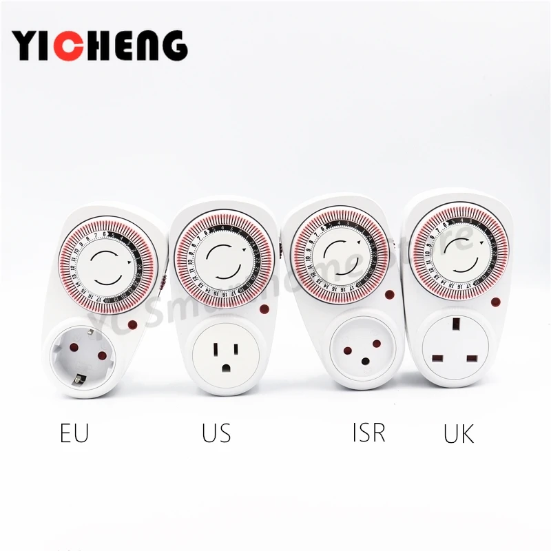 Temporizado 24 Hours Plug-in Timer mechanical timer ISR EU UK US FR BR Power Plug