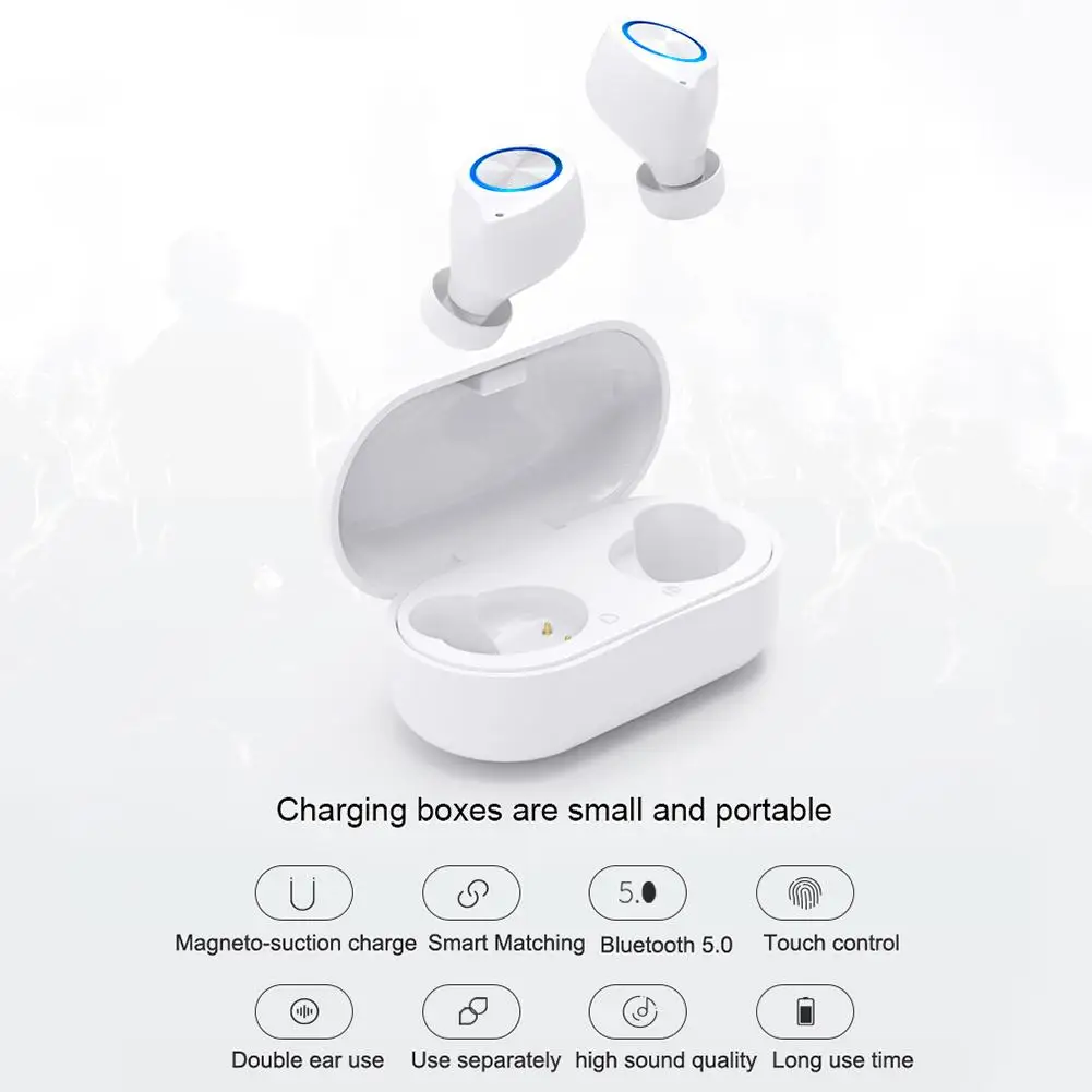 

TW60 TWS Bluetooth 5.0 In-Ear Wireless Earphones Sport Earbuds with Charging Box For Huawei Xiaomi Redmi Samsung Phone Headphone
