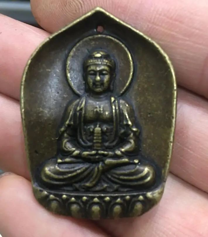 Амулет бронзовая латунь тибетский Будда Зеленый Лотос амулет кулон guanyin Maitreya