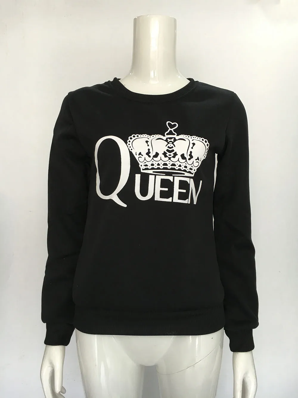 Queen Printed Hoodies Sweatshirts 2022 Women Casual Kawaii Harajuku New Sweat Punk For Girls Clothing European Tops Korean