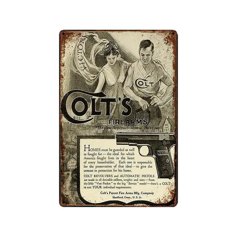 

Metal Tin Sign colt fire arms Bar Pub Home Vintage Retro Poster Cafe