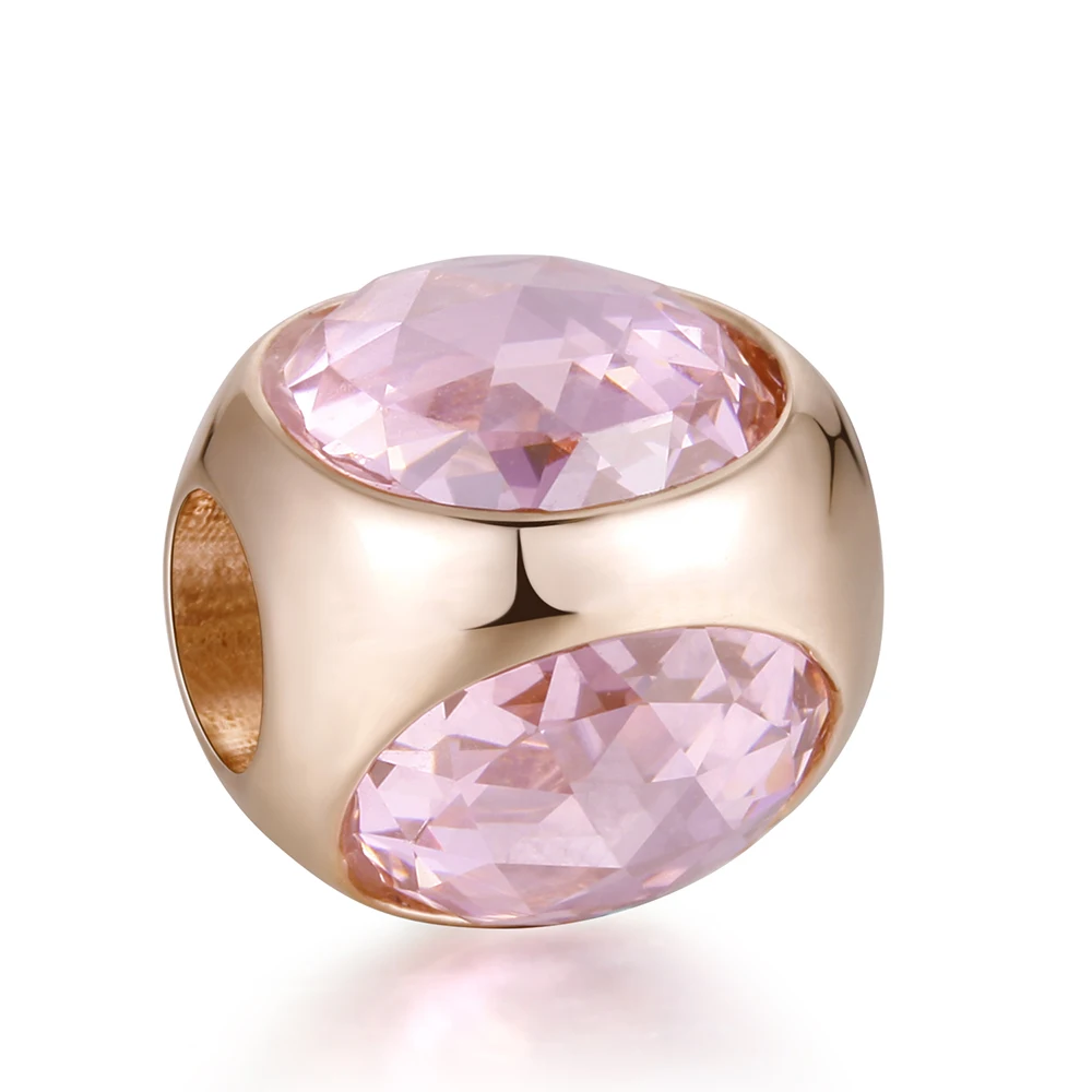 

Rose Gold Jewelry Radiant Droplet Charm Fashion Beads For Jewelry Making Fits Original Silver Bracelets For Woman DIY