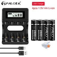 aa 1 5v lithium rechargeable battery 2800mwh 1 5v aa li ion batteries with lcd battery charger for 1 5v aa aaa lithium battery