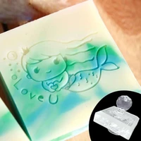 little mermaid pattern stamp home cleaning natural seal acrylic transparent imprint soap stamp for handmade making chapter