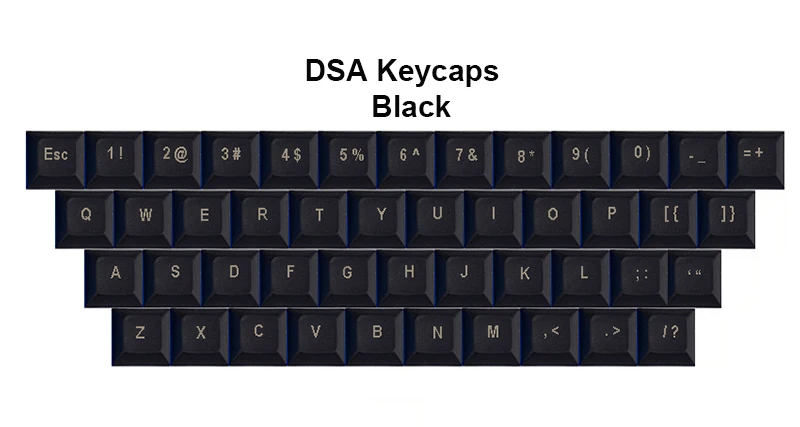 46 шт. колпачки для клавиш 1u DSA материал PBT лазерная гравировка верхняя печать или