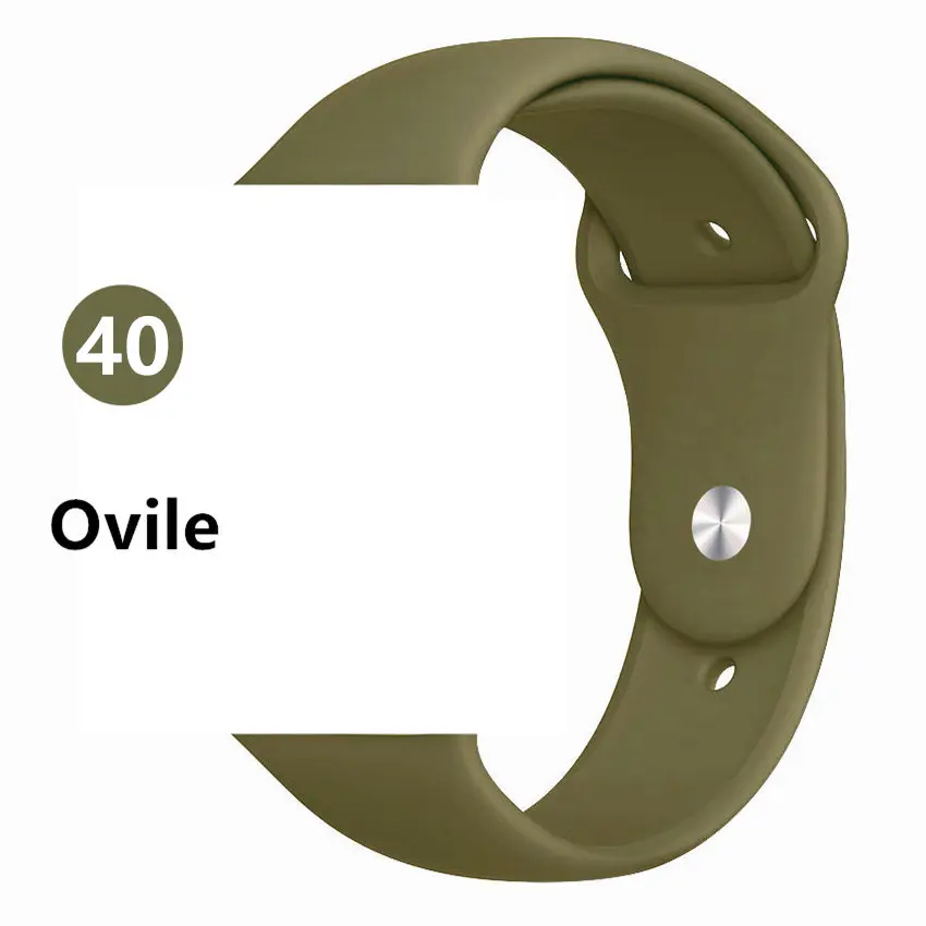 Ovile 40 Спортивный ремешок для apple watch band 44 мм 40 мм correa iwatch band 42 мм 38 мм силиконовый браслет apple watch 5 4 3 2 1 Аксессуары - Цвет ремешка: Ovile 40