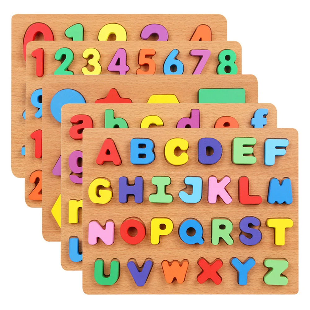

Letter Shape Puzzle Early Learning Educational Toys Kid 3D Math Hand Grasp Board Educational Learning Study Toy Gifts