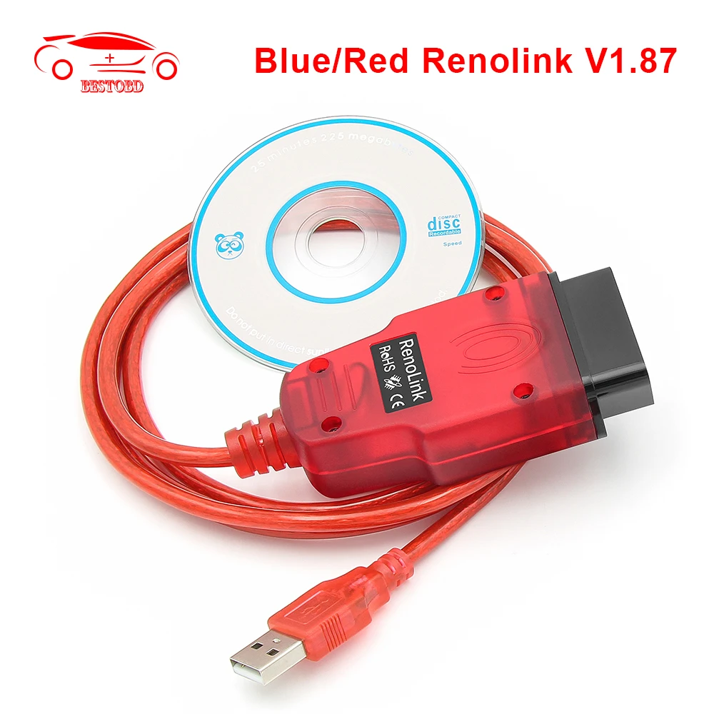 Автомобильный диагностический инструмент Renolink V1.87 ECU Программатор для Renault OBD2