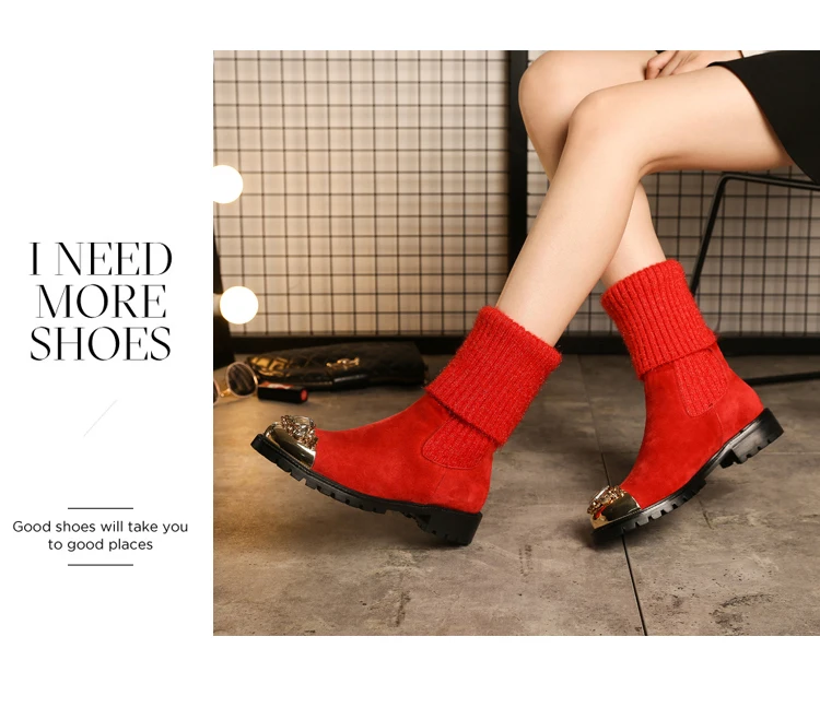 Botas Mujer; зимние вязаные сапоги; женские сапоги до середины икры; Bota Feminina; обувь со стразами; женские эластичные сапоги; Botines Mujer; коллекция года; Zapatos De Mujer