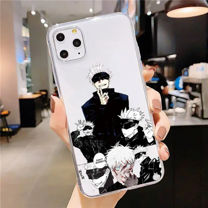 

Jujutsu Kaisen Anime Cartoon Phone Case Transparent for iPhone 6 7 8 11 12 s mini pro X XS XR MAX Plus