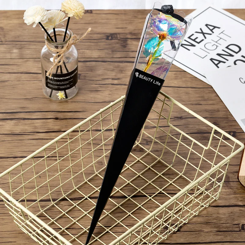 Романтические цветы на День святого Валентина 24 к Золотая фольга роза цветок