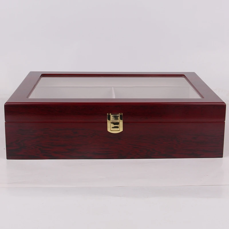 Koop Houten 8 Compartimenten Lenzenvloeistof Display Organizer Brillen Sunglass Storage Case Box, Transparant Acryl Cover