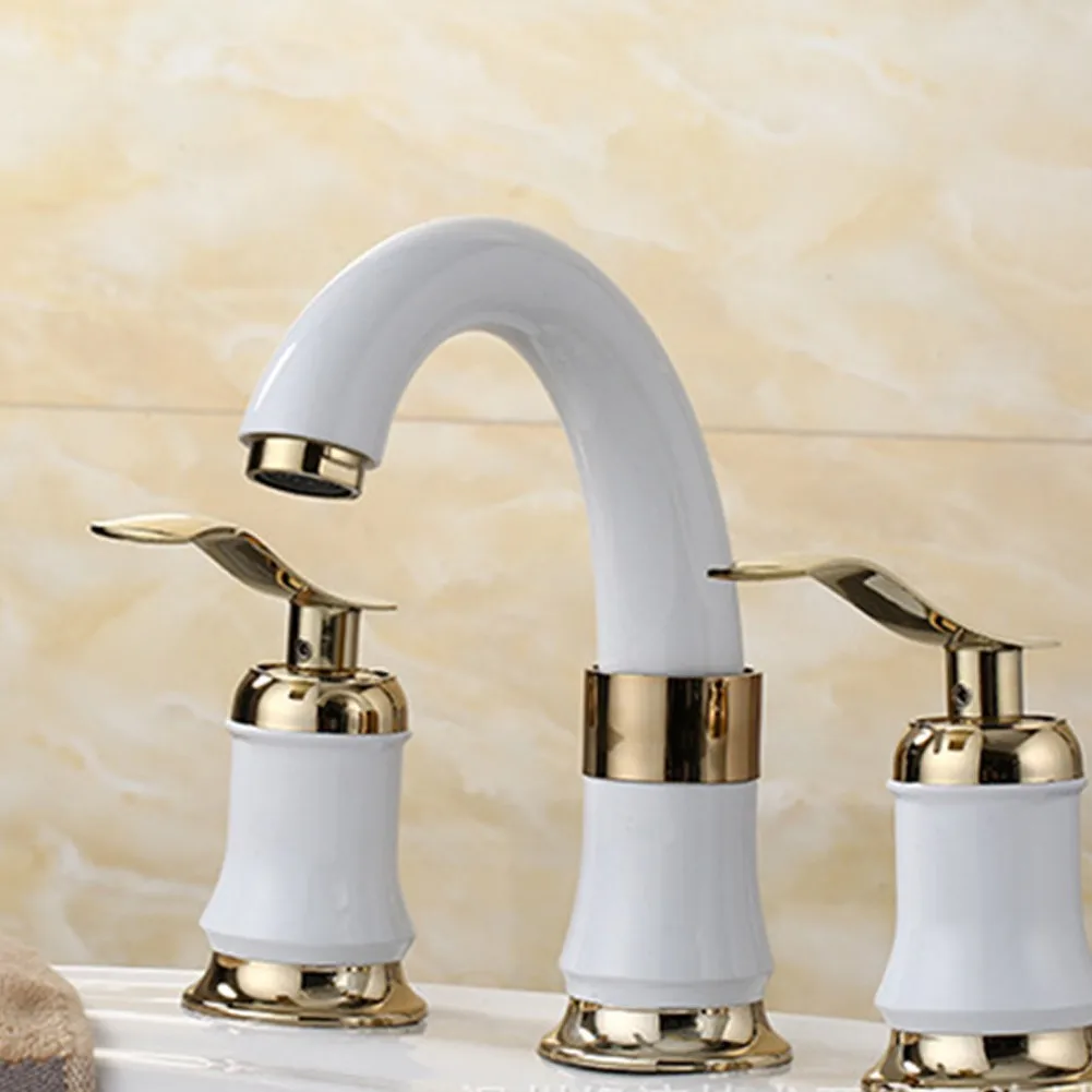 

Bathroom Faucet Cold Hot Mixer Tap With Pipes Ceramic Valve Core Basin Faucet Flexible Lever Handle Faucet Dual Holder Ceramic