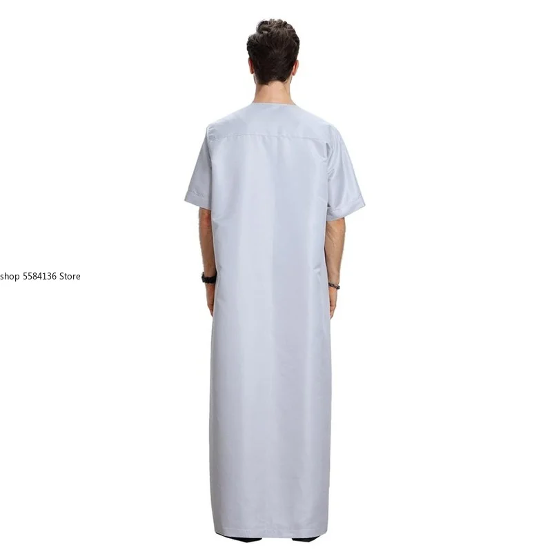 Summer Abayas Eid Musulman De Mode Homme Man Abaya Muslim Dress Robe Saudi Arabia Kleding Mannen Kaftan Oman Islam Clothing