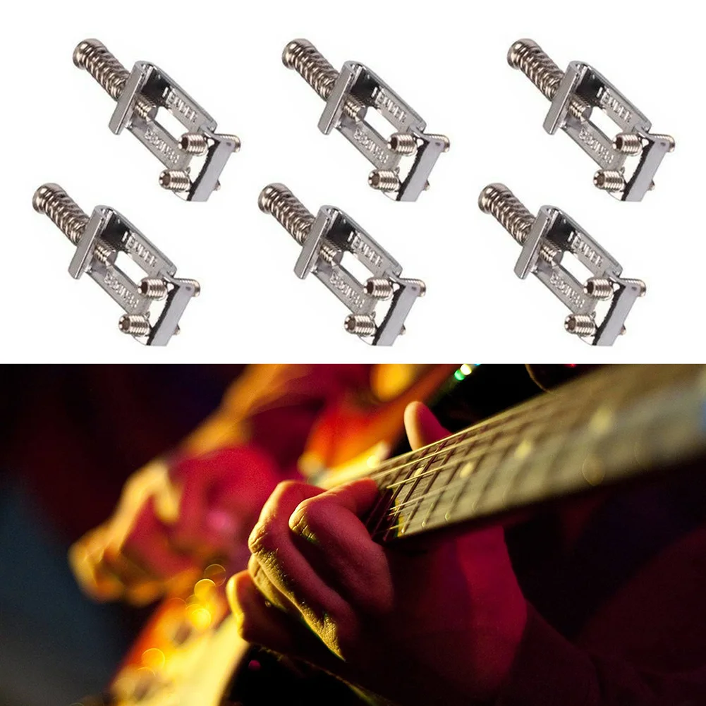 6pcs Sustain Instrument Stable Tone Tremolo Tool With Screws Fixed Musical Metal Repairing Replacement Guitar Bridge Saddle Mini | Спорт и