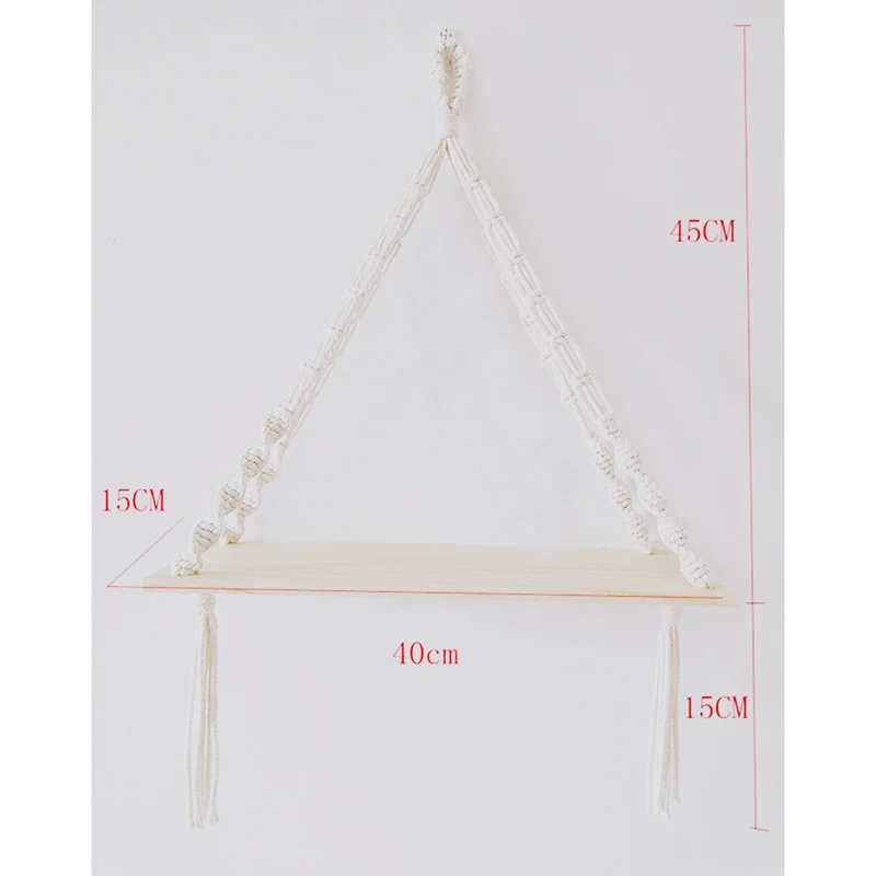 Подвесная вешалка для макраме полка-органайзер ручной работы в стиле бохо