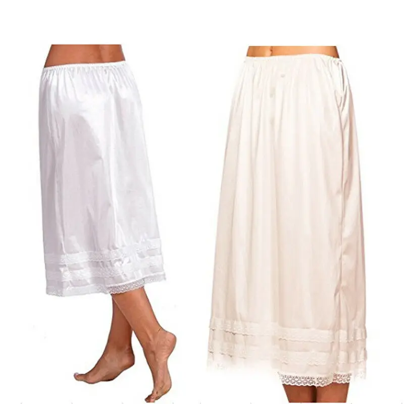 2019 модная женская кружевная юбка средней длины с эластичным поясом однотонная