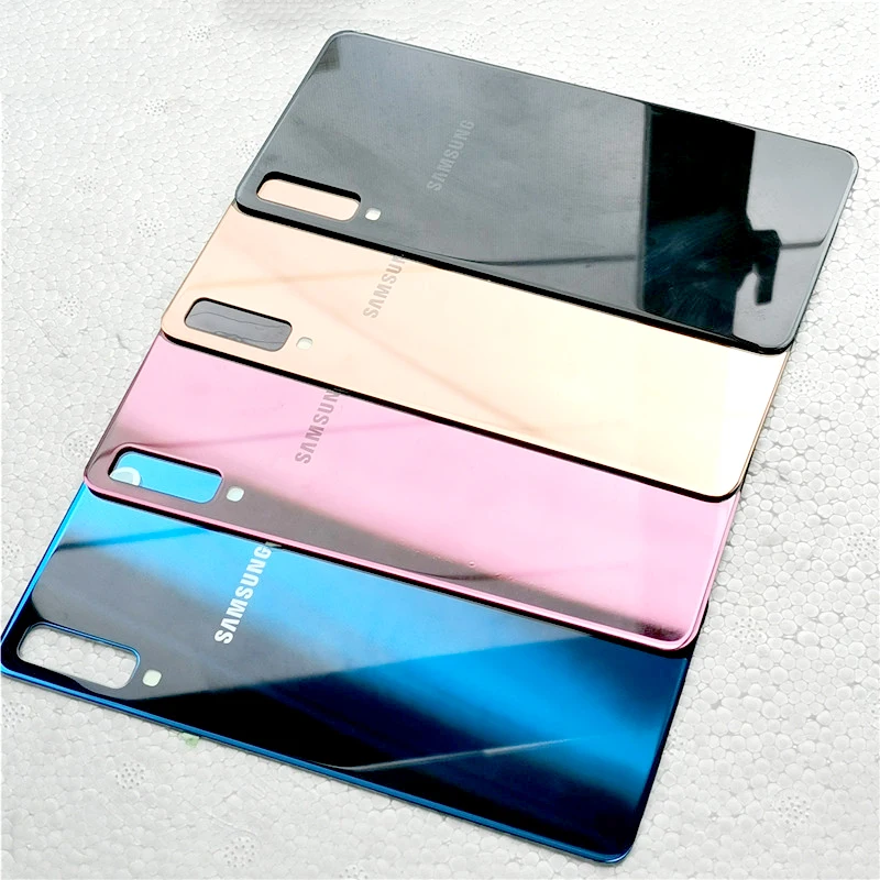

Original samsung galaxy A7 2018 a750 case cover glass protective back door cover replacement shell adhesive sticker with logo