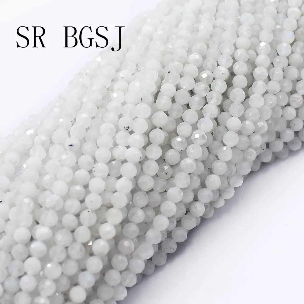 

Free Shipping 4mm Wholesale Faceted Round White Moon Stone Jewelry Accessories Spacer Gems Beads Strand 15"