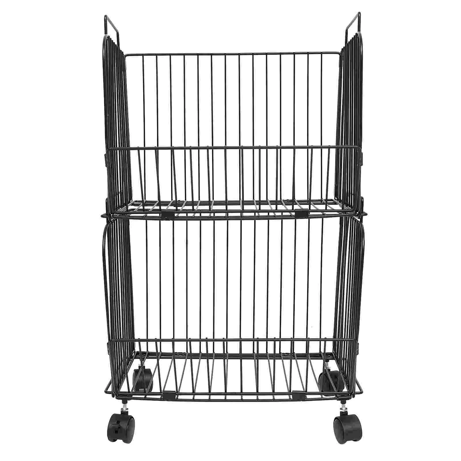 

1Pc Large Capacity Basket Black Seasonings Fruits Basket Kitchen Storage Holder