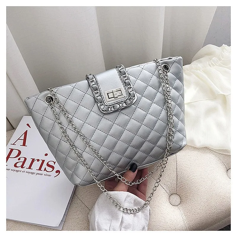 

2019 Autumn New Style Women's Bag Solid Color Bag Single Chain Shoulder Rhombic Diagonal Span Bag Women Bag