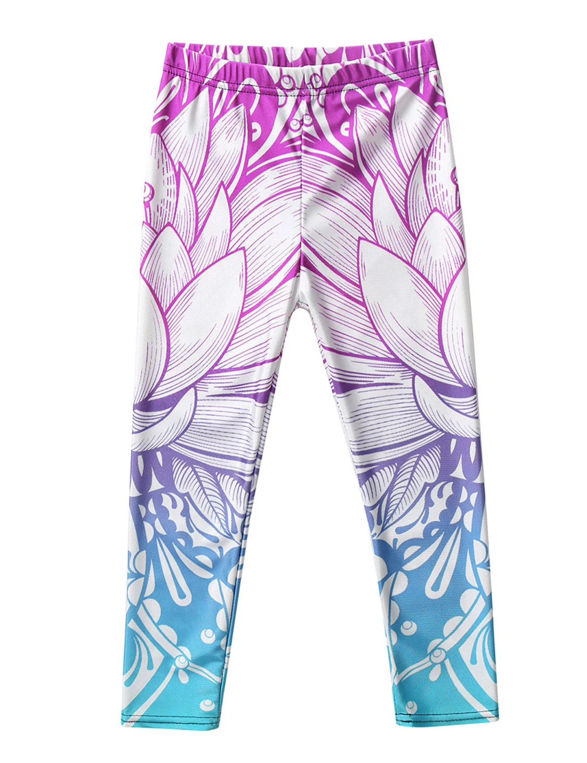 Костюм для девочек для гимнастики и танцев. Безрукавная топ с принтом в технике окрашивания "креп-шебби" и облегающие леггинсы для фитнеса.