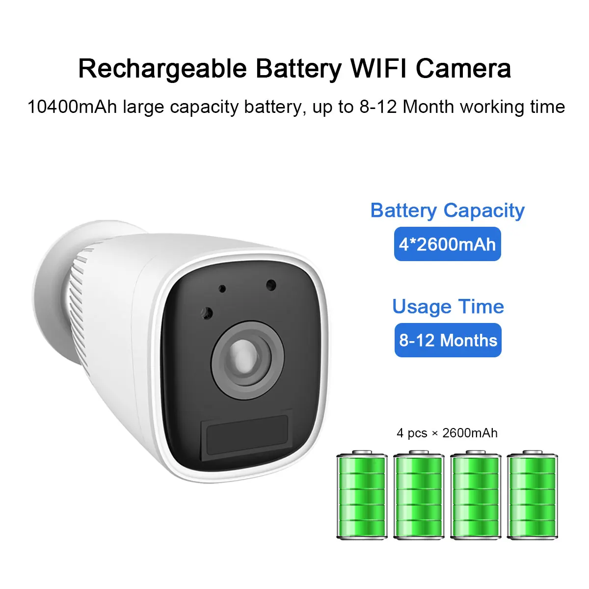 Солнечная WiFi ip-камера 1080P HD беспроводная камера безопасности с зарядкой от аккумулятора для наружного наблюдения