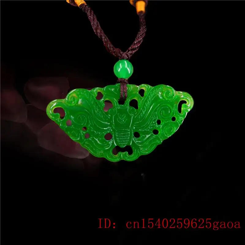 

Подвеска в виде зеленой Нефритовой бабочки, резные модные подарки, ожерелье на удачу, очаровательные ювелирные изделия из нефрита, китайски...